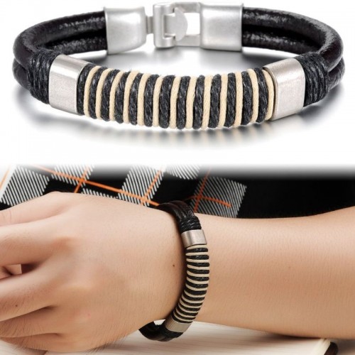 Handmade Silver Buckle Silicone Fashion Bracelet image