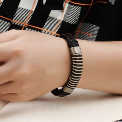 Handmade Silver Buckle Silicone Fashion Bracelet image