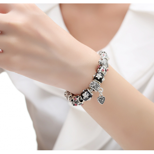 DIY European Silver Charms Murano Bead Bracelet For Women |image