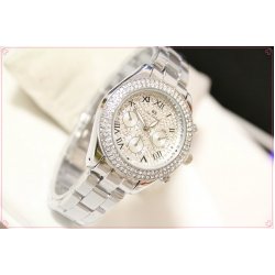 B.S Round Silver Full Diamond Ladies  Watch CBS-40S
