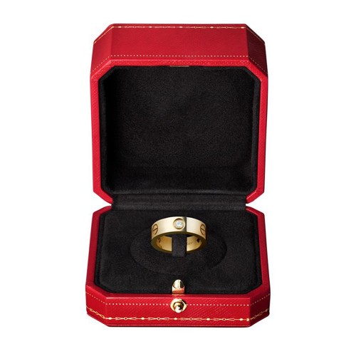 Women's Love Design Diamond Cartier Style Gold Color Titanium Steel Ring |image
