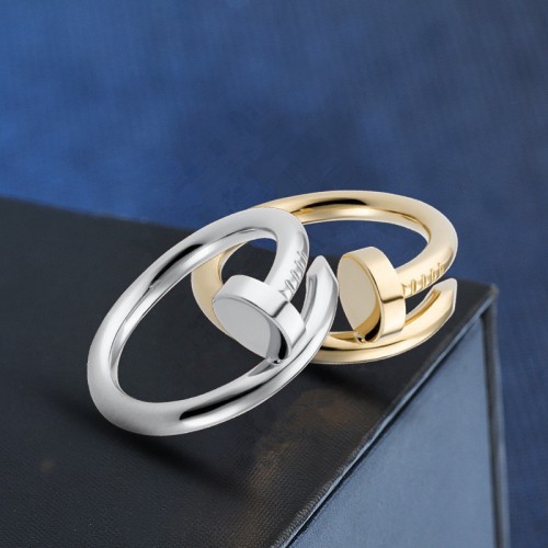 Women's Nail Style Plain Casual Steel Ring - Silver |image