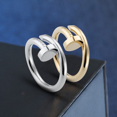 Women's Nail Style Plain Casual Steel Ring - Silver |image
