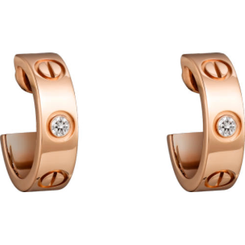 Women's Love Design Diamond Cartier Style Rose Gold Color Titanium Steel Earring CCE-07 image