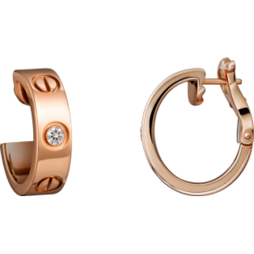 Women's Love Design Diamond Cartier Style Rose Gold Color Titanium Steel Earring CCE-07 image