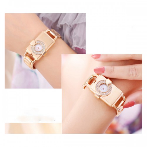 WEIQIN Gold High End Square Diamond Ladies Watch CHD-64G image
