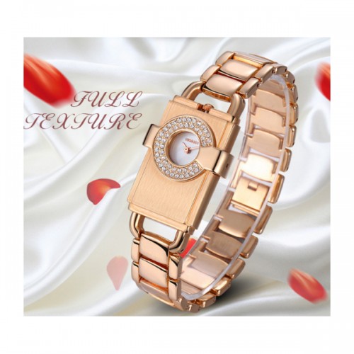 WEIQIN Gold High End Square Diamond Ladies Watch CHD-64G image
