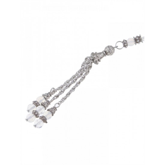 Masbaha Unisex Genuine Translucent Rainbow Moonstone Prayer Beads ANM-17 image