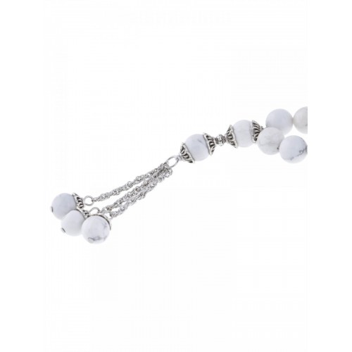 Masbaha Unisex White Chalk Magnesite Prayer Beads ANM-22 image