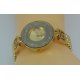 Versace Style Round Gold Dial Diamond Gold Bracelet Watch For Women |image