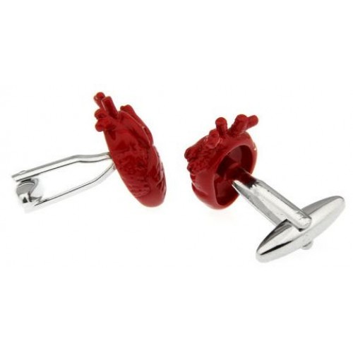 Look Stylish Real Heart Shape Red Cufflinks For Lovers CFL-33 image