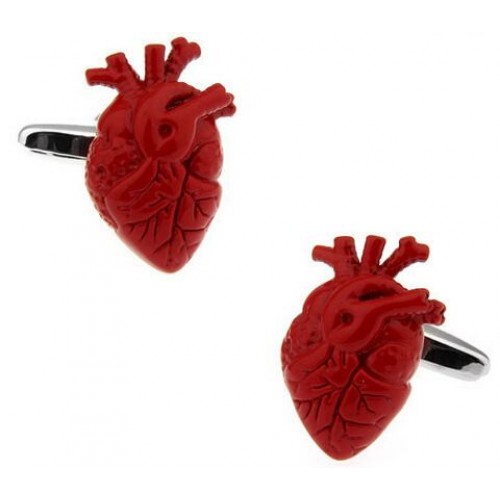 Look Stylish Real Heart Shape Red Cufflinks For Lovers CFL-33 image