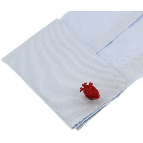 Look Stylish Real Heart Shape Red Cufflinks For Lovers CFL-33 image