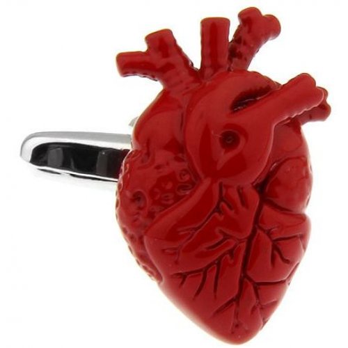 Look Stylish Real Heart Shape Red Cufflinks For Lovers CFL-33 image