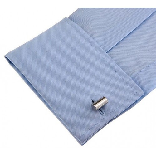 Look Stylish Silver Cylindrical Cufflinks For Mens CFL-41 image