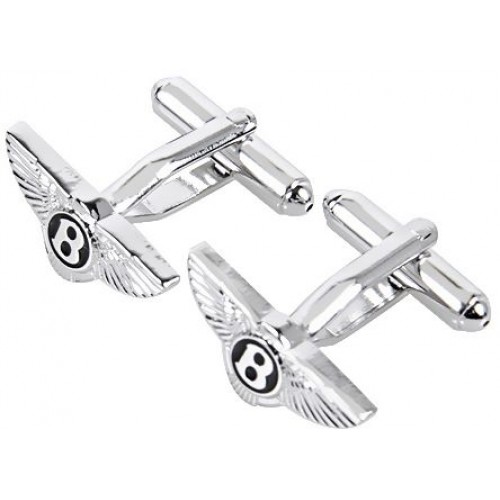 Showing image for Look Stylish Bently logo Silver Cufflinks for Men CFL-63 Look Stylish Bently logo Silver Cufflinks for Men CFL-63 image