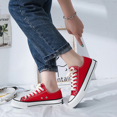Women Red Color Comfty Canvas Shoes For Women WS-03RD image