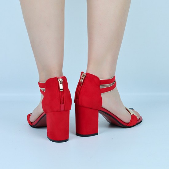 Showing image for Korean Fashion Red Open-Toed Zipper Sandals S-17RD Korean Fashion Red Open-Toed Zipper Sandals S-17RD |image