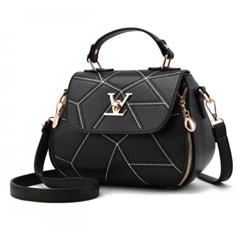 Women Fashion V Small Square Shape Black Color Handbag WB-20BK |image